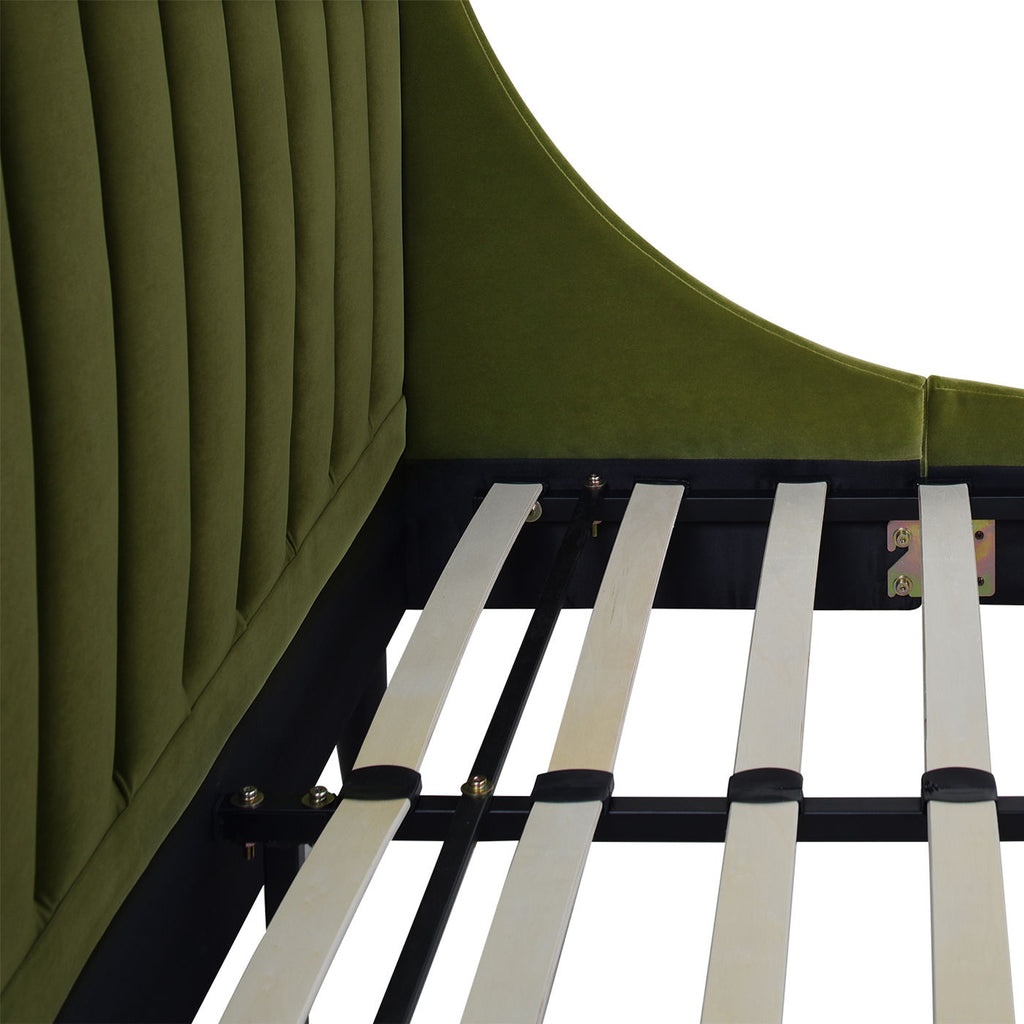Vertical Tufted Modern Headboard Platform Bed Set with Upholstered Finish - Multiple Colors