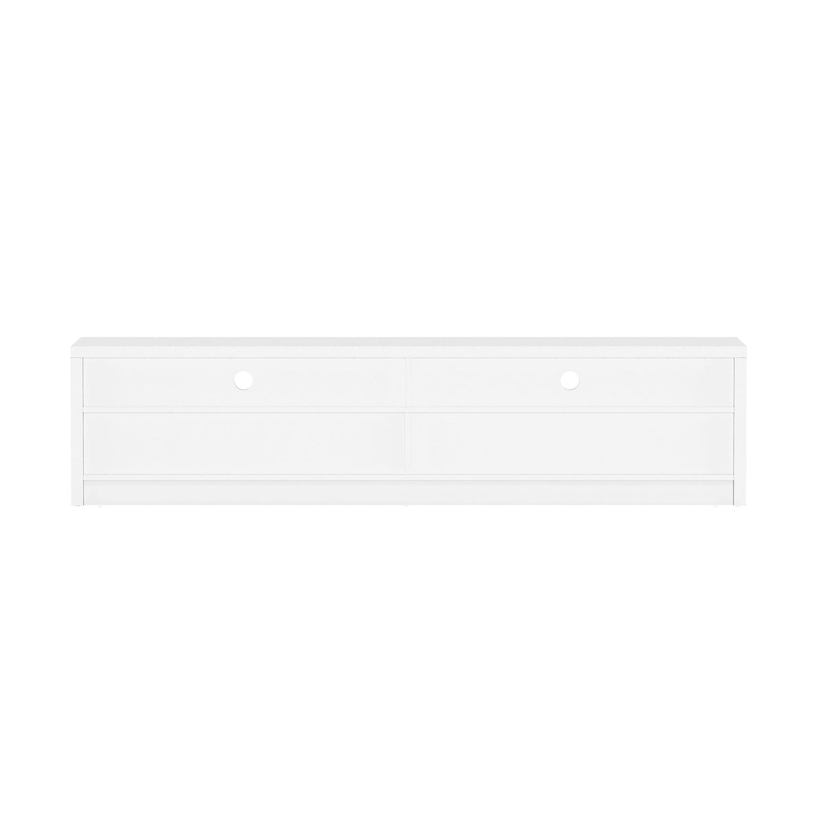 Modern 70" TV Stand with Full Extension Drawers - White or Light Brown
