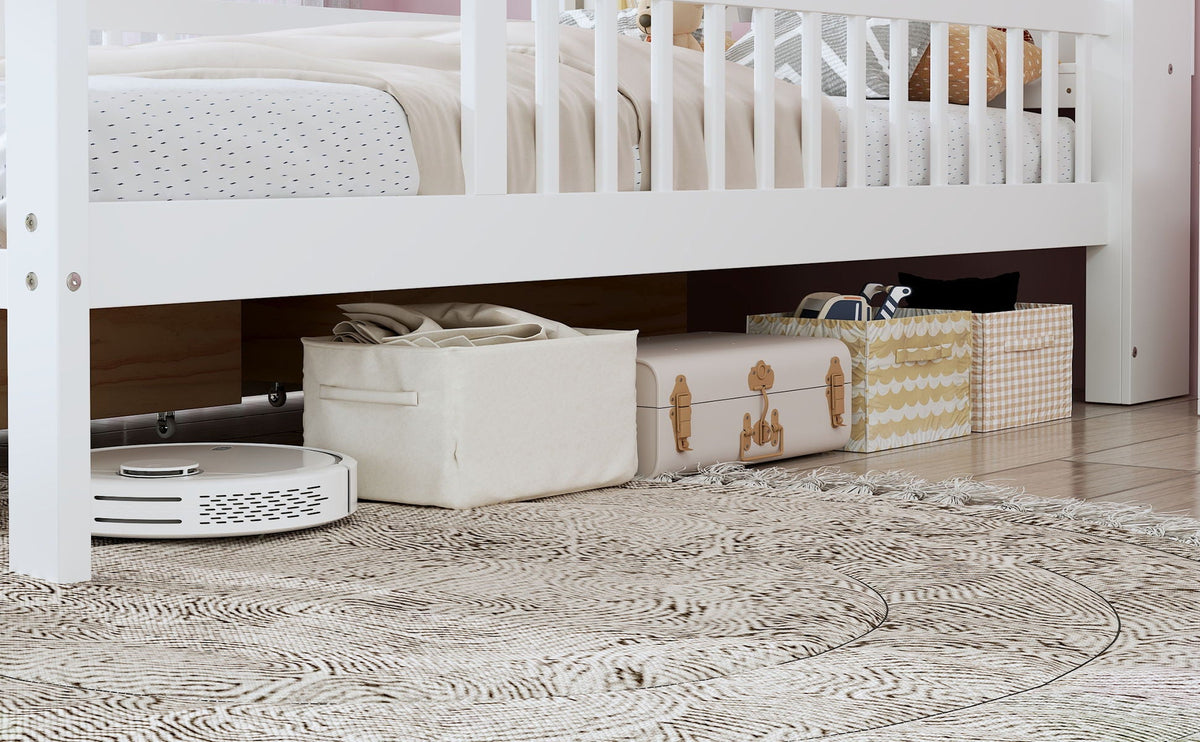 Twin Storage Bed with Headboard Rack & Under-Bed Drawers - Multiple Colors