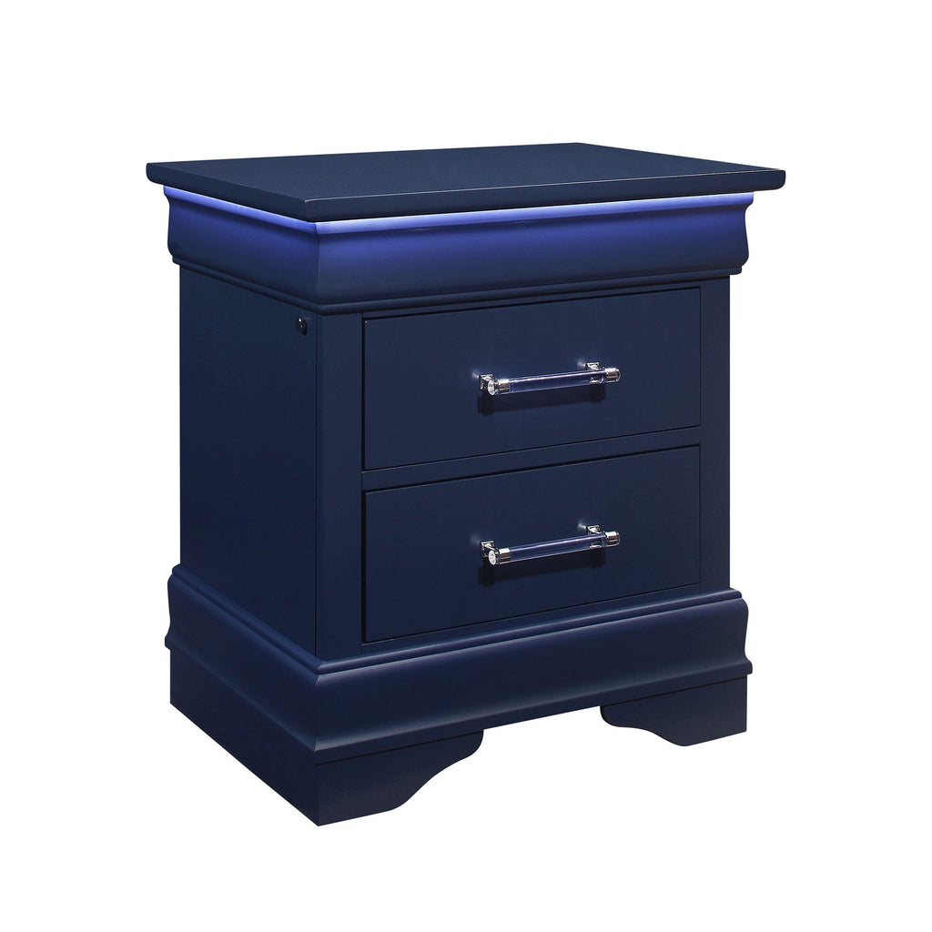 Charlston Nightstand with LED Lighting – Blue or White