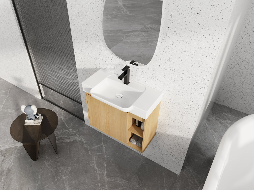28'' Wall-Mounted Bathroom Vanity with Soft-Close Hinges - Multiple Finishes