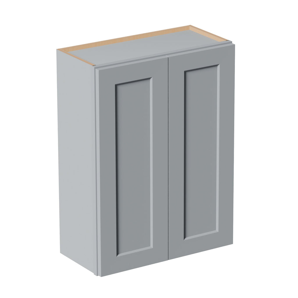 Gray Shaker Solid Wood Wall Cabinet with Soft-Close Doors - Gray