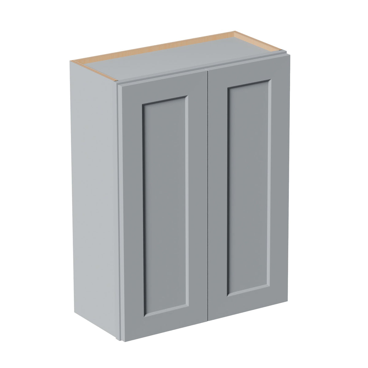 Gray Shaker Solid Wood Wall Cabinet with Soft-Close Doors - Gray
