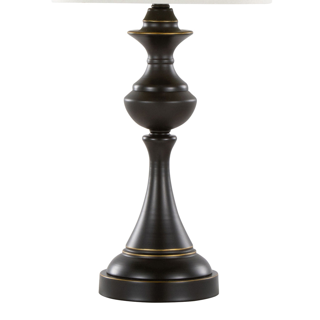 Contemporary Table Lamp Set with Tiered Design - Black