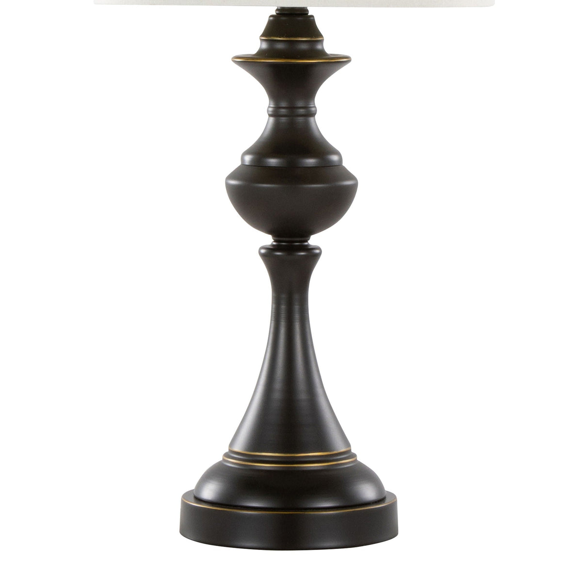 Contemporary Table Lamp Set with Tiered Design - Black