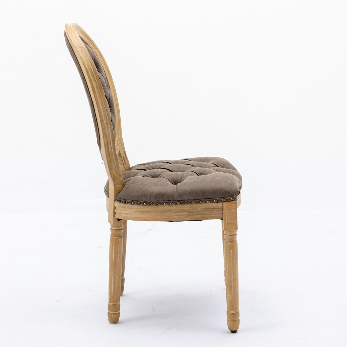 French Style Solid Wood Dining Chair with Nailhead Trim - Multiple Colors