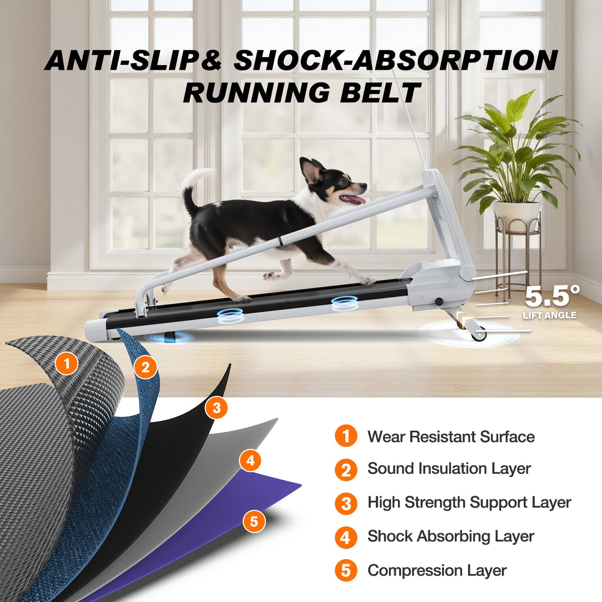 Quiet Smart Pet Treadmill with Adjustable Speed – For Small/Medium Dogs