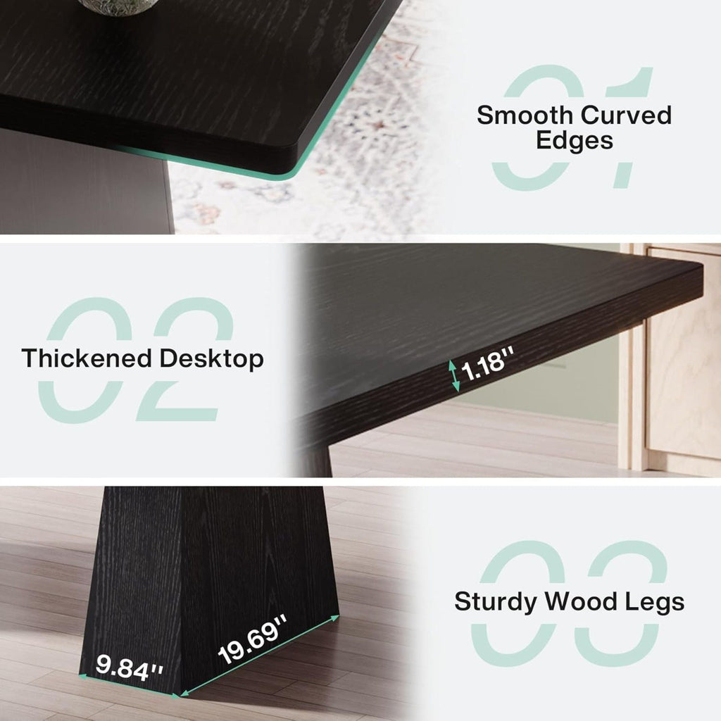 Double Pedestal Executive Desk with Spacious Work Surface - Dark Brown or Black