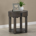 Light Brown MDF End Table with USB Ports - Storage Shelf