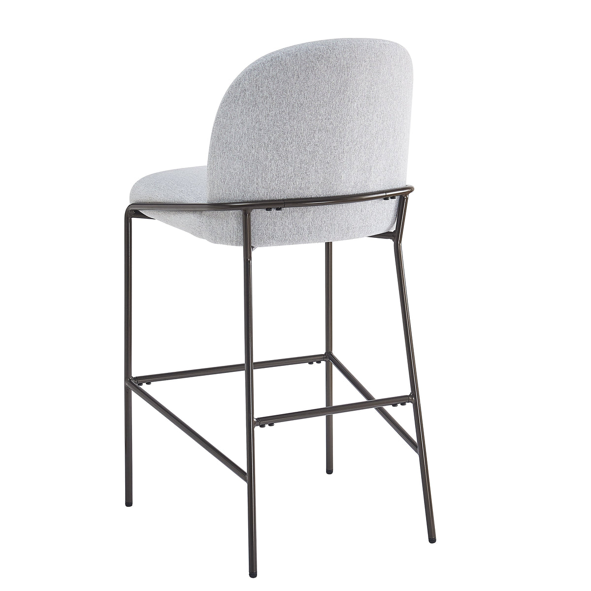 Galen Indoor Metal Upholstered Barstool with Contoured Backrest - Antique Bronze