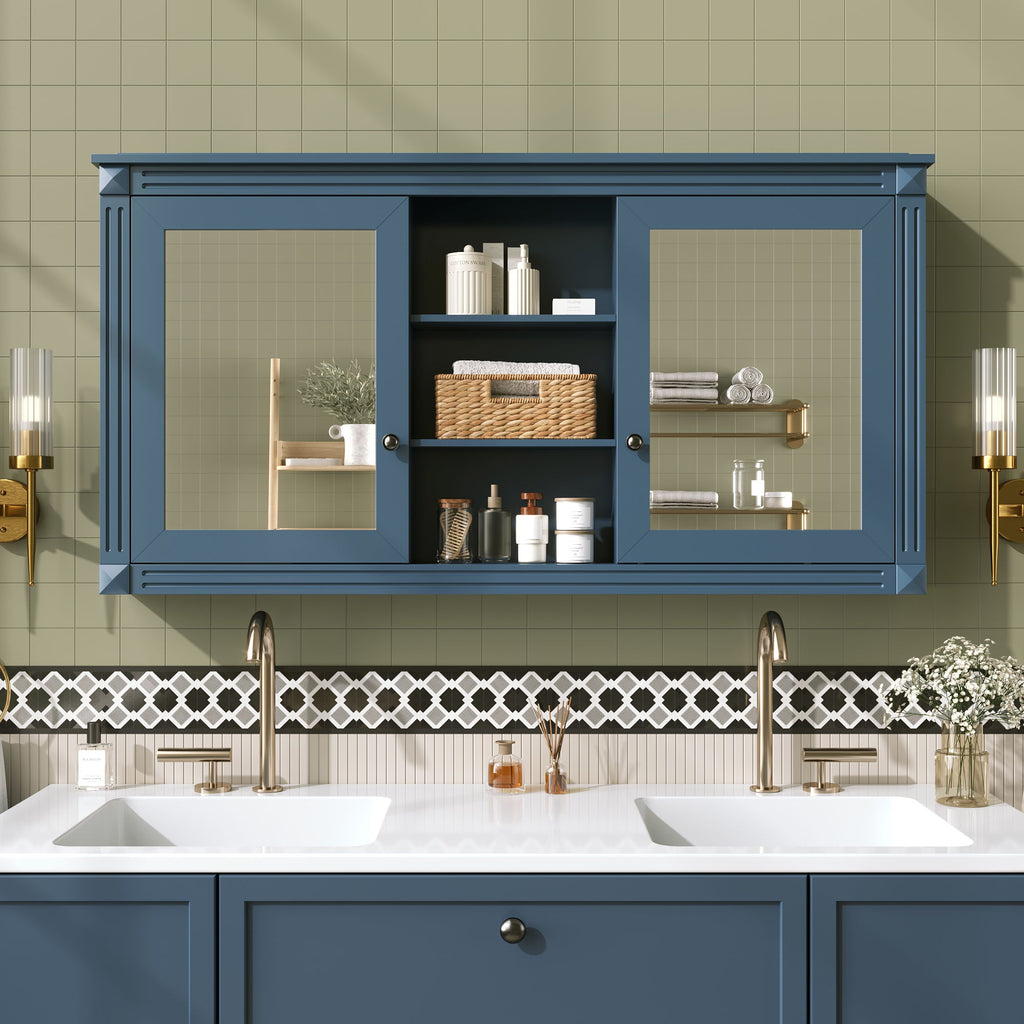 Modern Wall-Mount 2 In 1 Mirror Cabinet