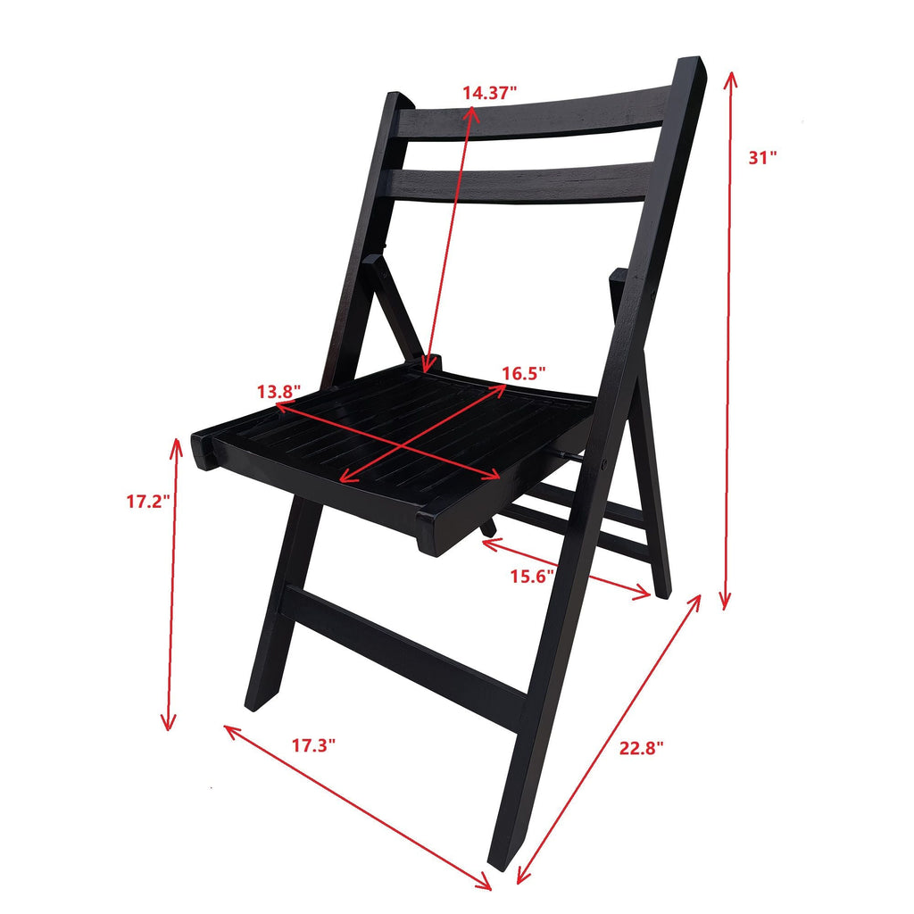 Foldable Solid Wood Special Event Chair Set - Set of 4 (Multiple Colors)