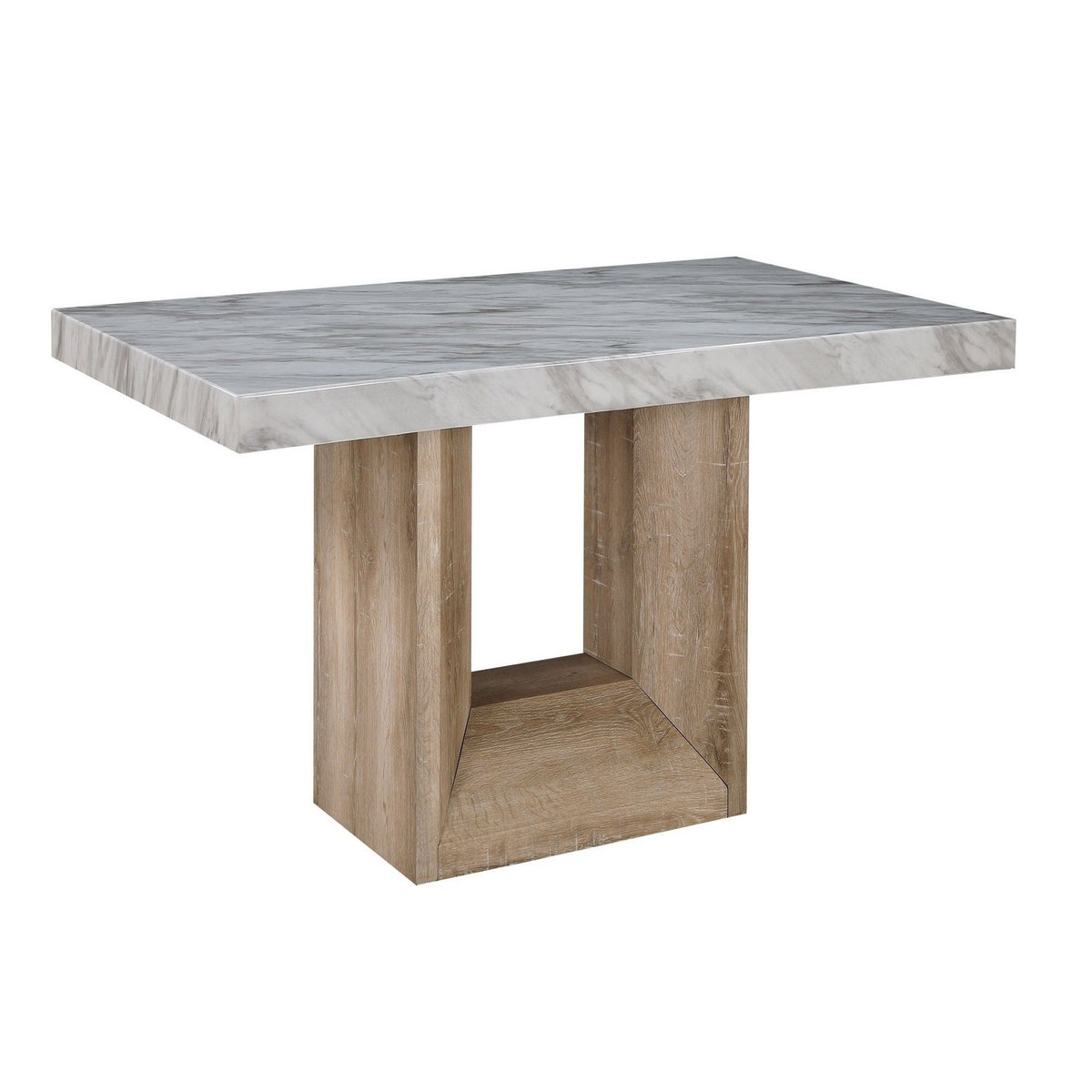 Sheena Dining Table with Faux Marble Top - White or Gray