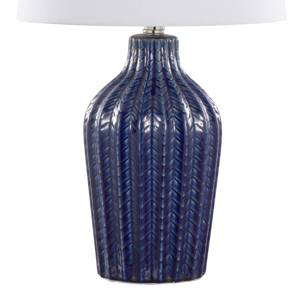 Contemporary Table Lamp Set of 2 with Chevron Pattern - Multiple Colors