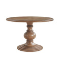 Walnut Round Pedestal Dining Table with Diamond Veneer Top