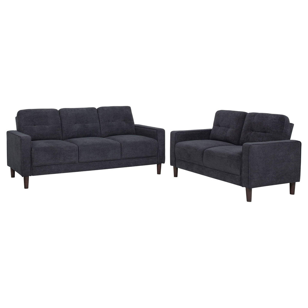 Bowen II 2-piece Upholstered Track Arm Sofa Set Steel Grey