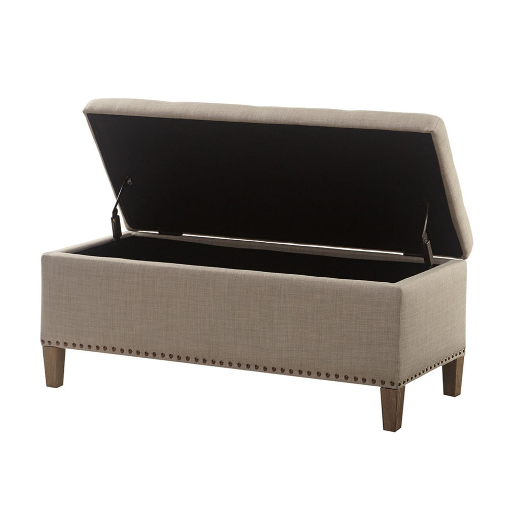 Modern Tufted Top Soft Close Storage Bench with 400 lb Capacity - Gray