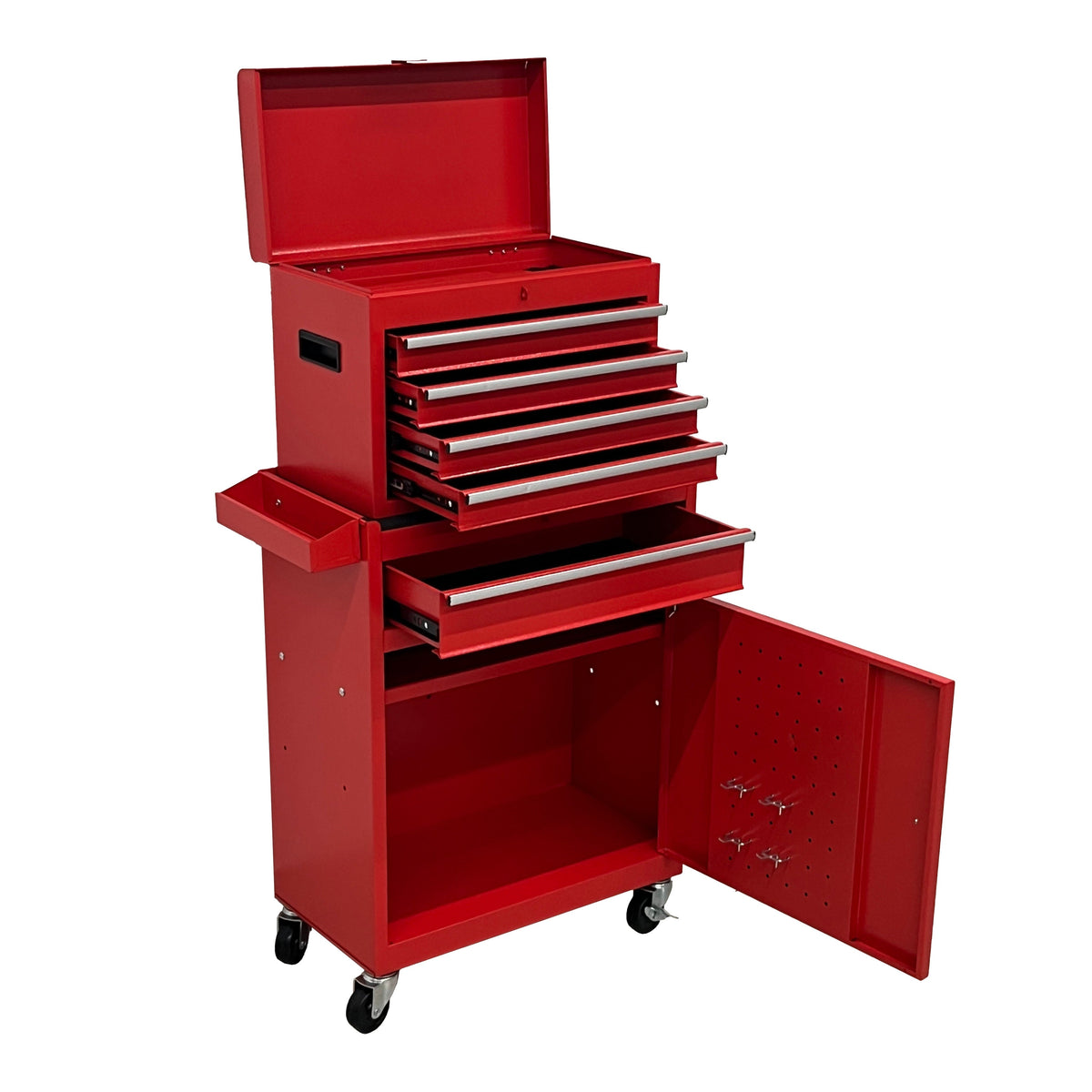 5-Drawer Rolling Tool Chest with Detachable Top - Red