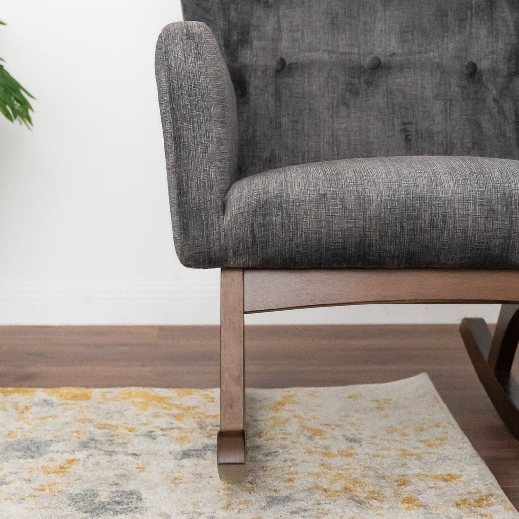 Alistair Rocking Chair with Solid Wood Frame - Brown / Dark Gray