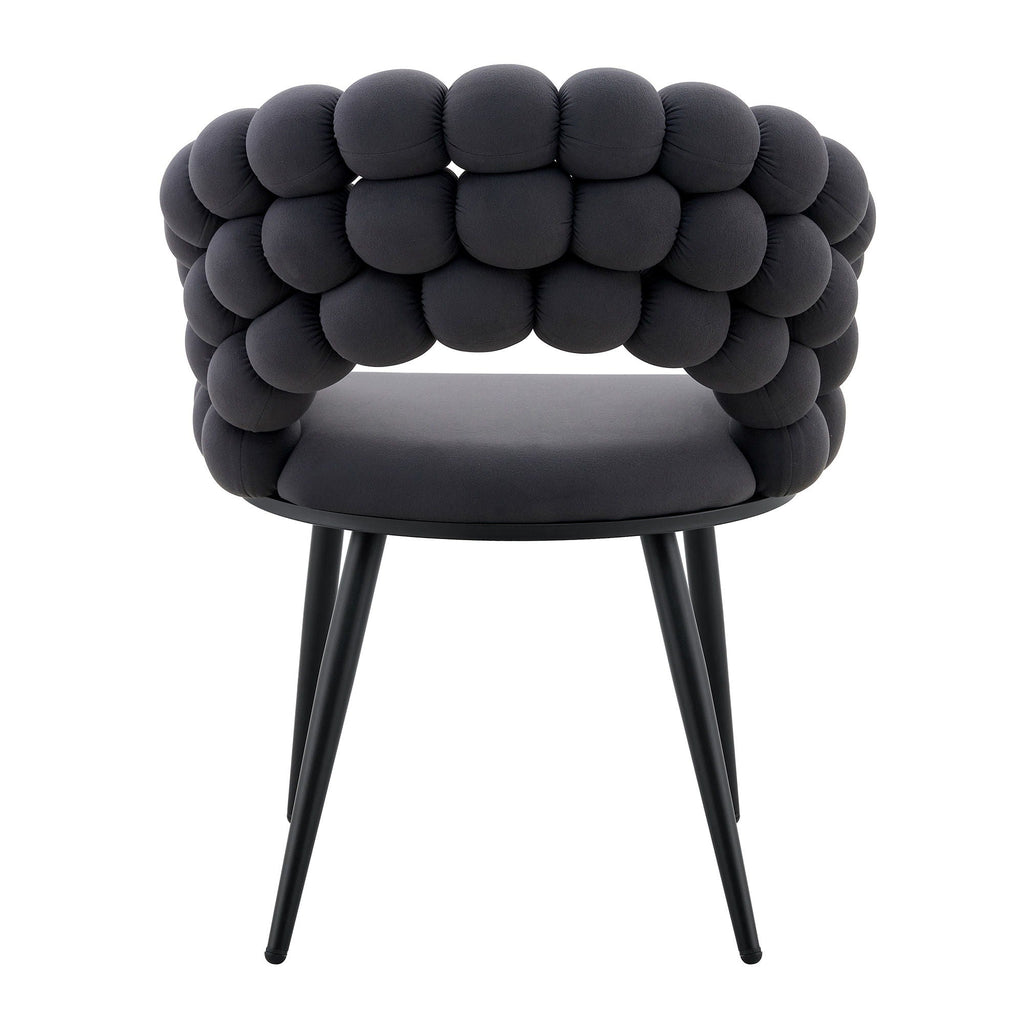 Ball Chain Bubble Dining Chair Set with Sculptural Backrest - Dark Gray, Beige, Orange