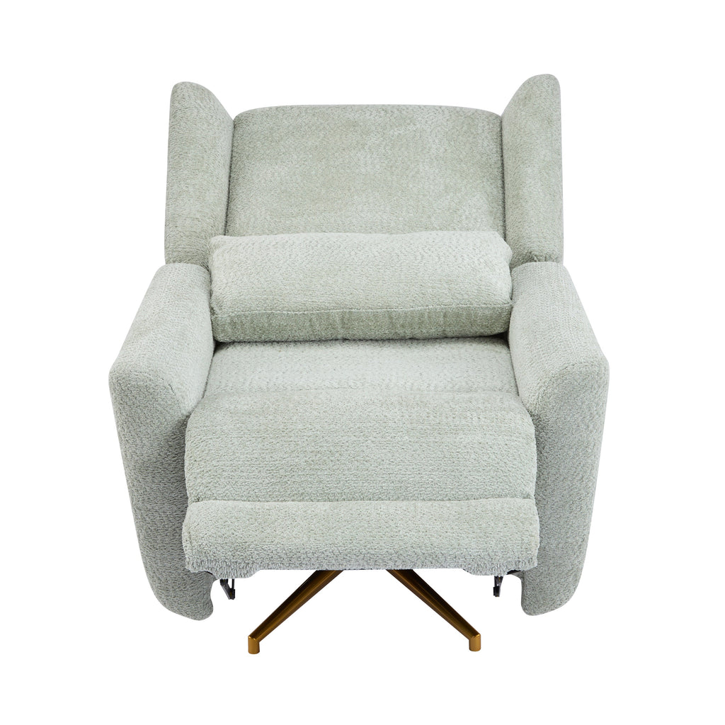 Power Recliner Chair Swivel with Boucle Upholstery and 360° Swivel - Gold or Beige