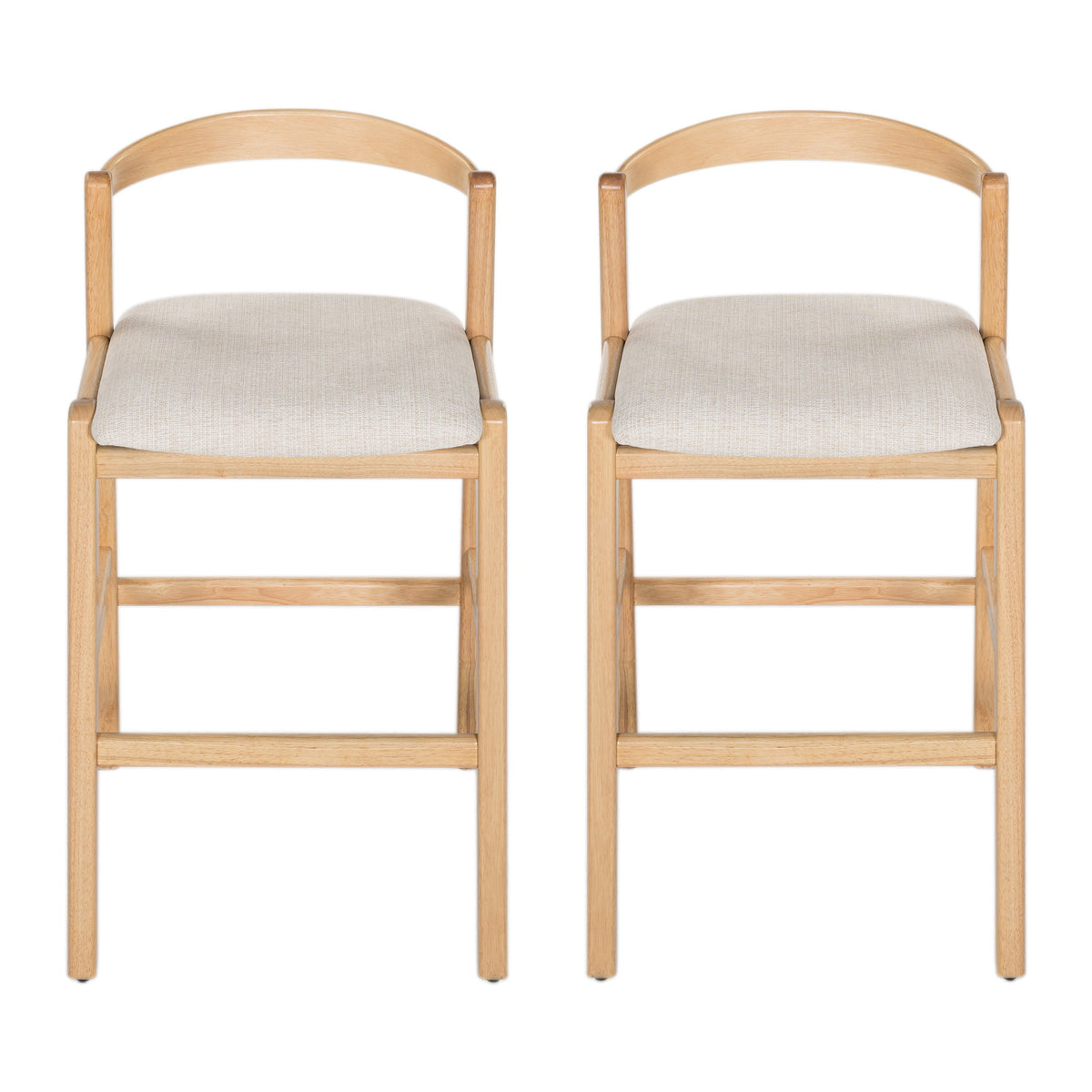 Balmain Indoor Rubberwood Barstool with Cushioned Seat - Brown