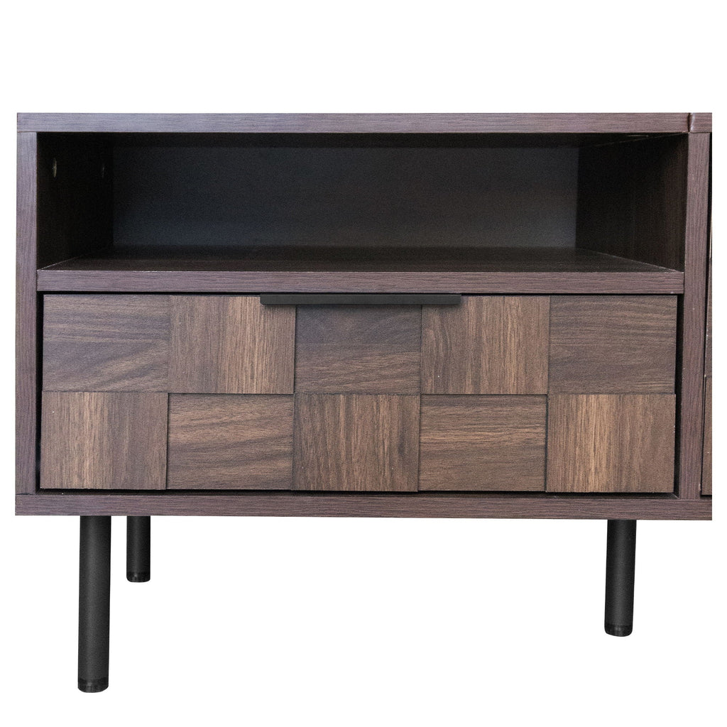 78" TV Stand with Storage Cabinets - Walnut