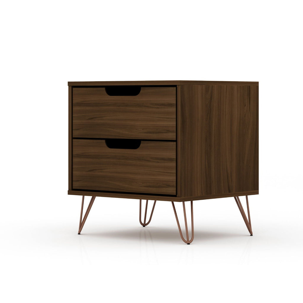 2 Drawer Nightstand with Durable Splayed Legs - Multiple Colors