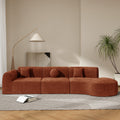 Modern Curved Sectional Sofa with Chaise Lounge - Orange or Beige