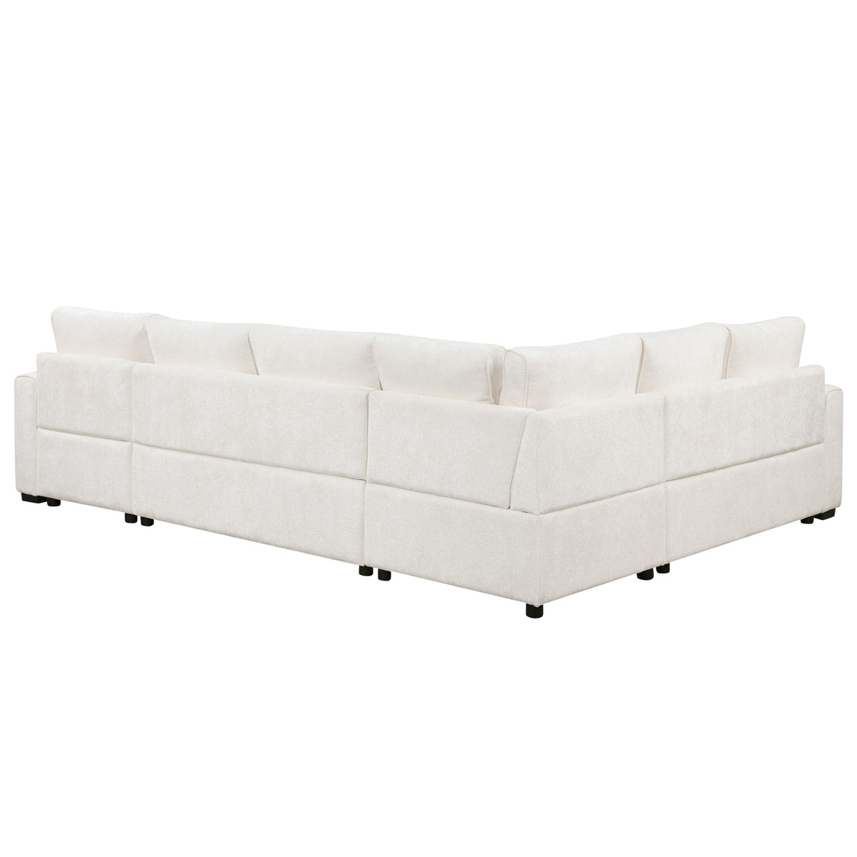 Sleeper Sectional Sofa with Storage Ottoman and USB Charging - White or Dark Gray