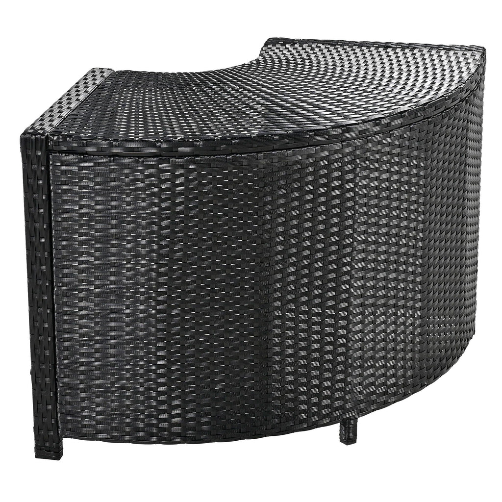 Spa Surround Outdoor Rattan Sectional Sofa Set with Storage - Dark Gray or Beige