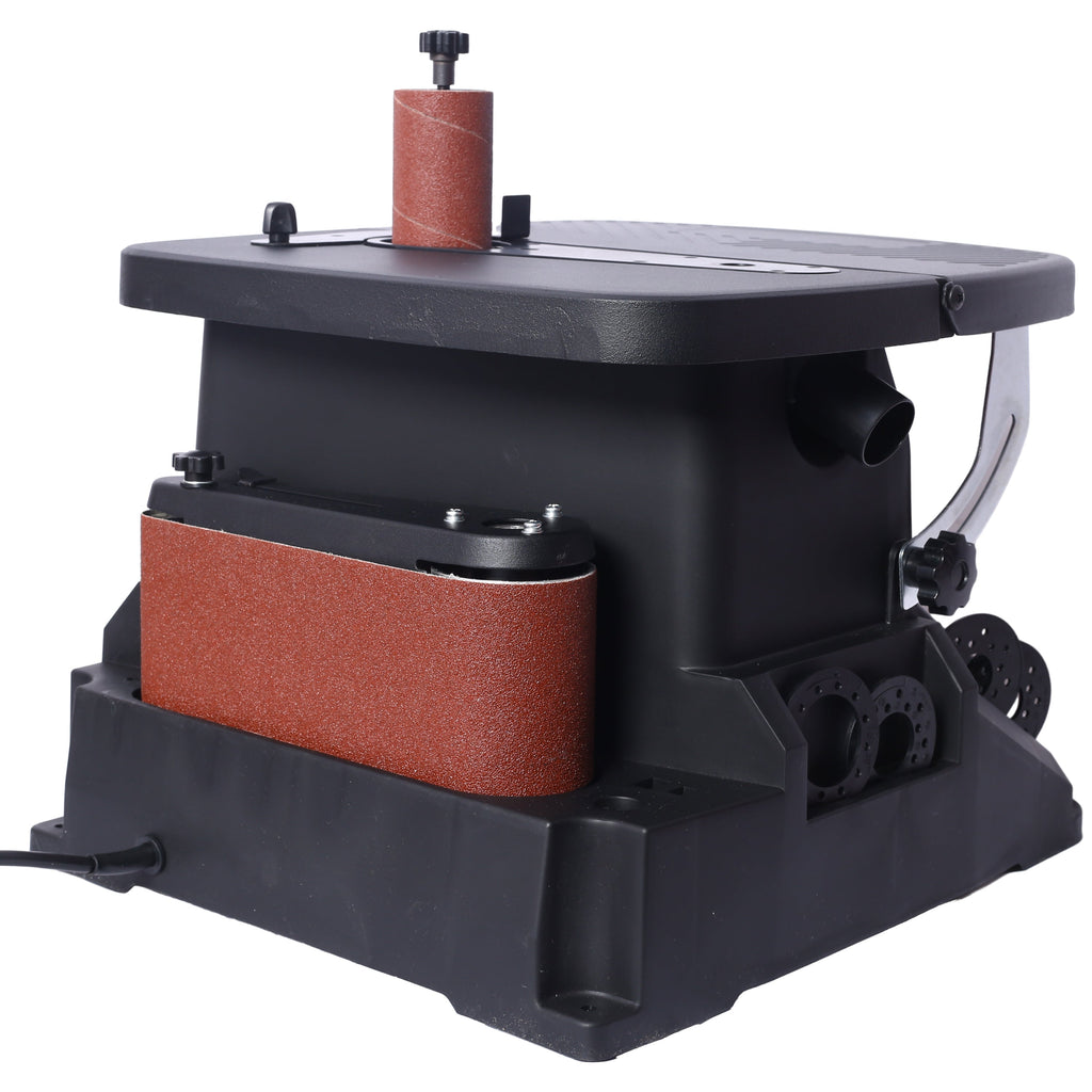 Vertical Oscillating Spindle & Belt Sander with 2-in-1 Functionality - Steel