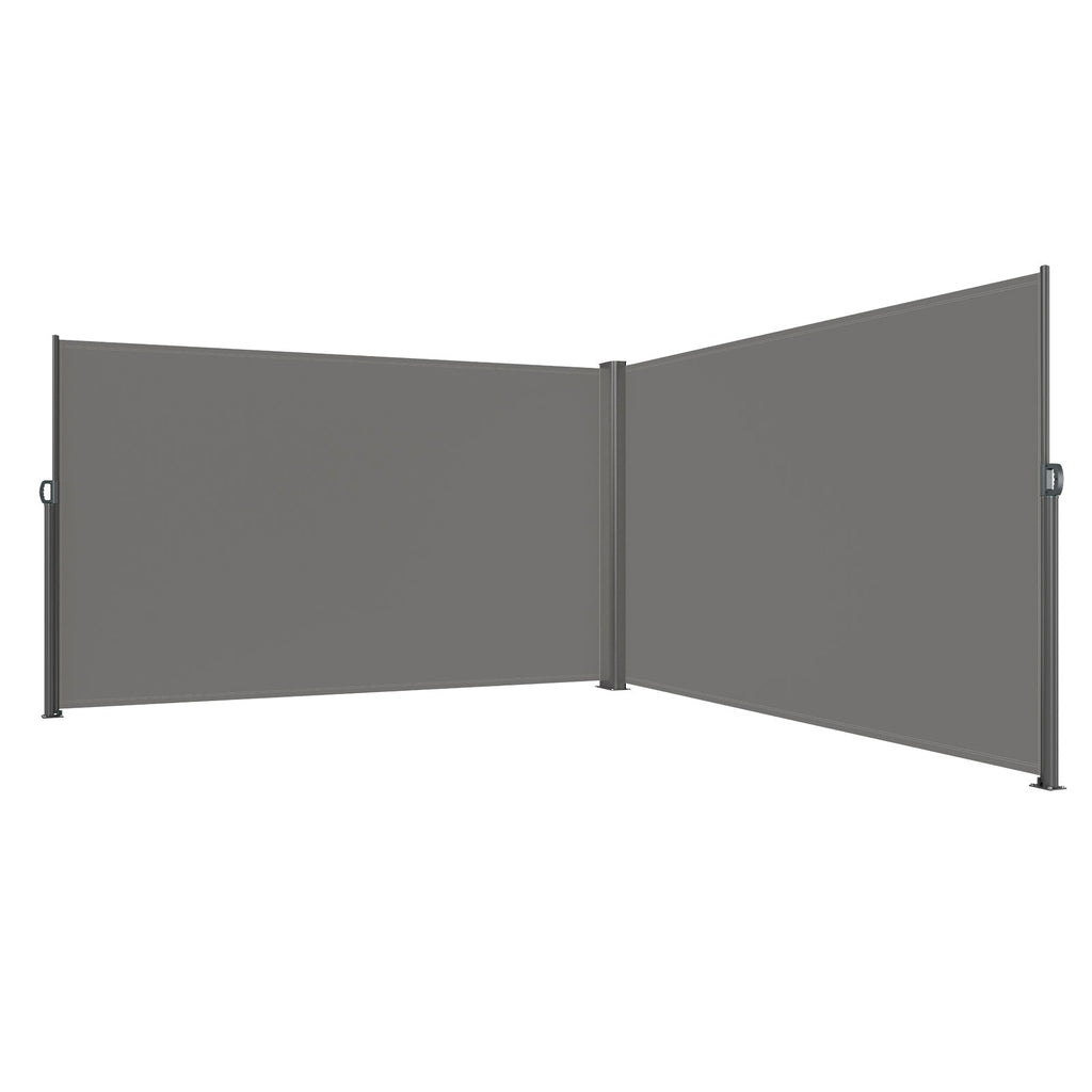 Retractable Side Awning 71" x 236" with Aluminum Frame - Grey