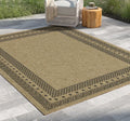 Light Brown Indoor Outdoor Area Rug with Flatweave Construction - Earth Collection
