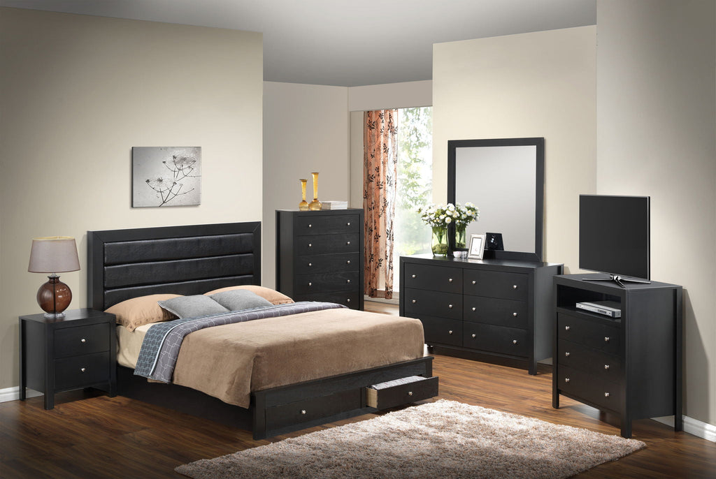 Elegant Storage Bed with Ample Storage - Dark Brown or Black