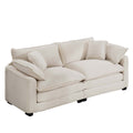 Modern Upholstered Deep Seating Loveseat with 4 Pillows - Multiple Colors