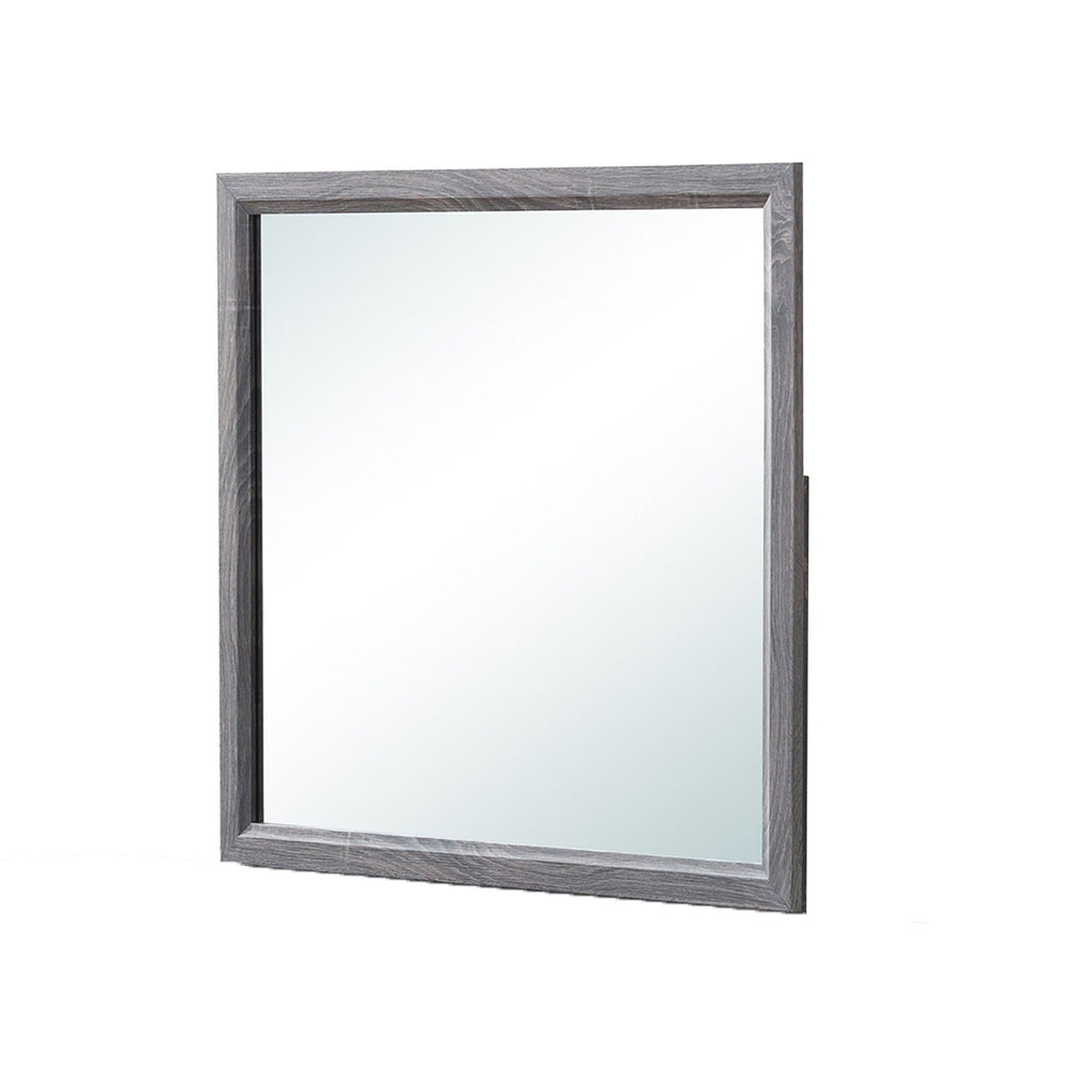 Mirage Mirror with Wood Trim - Dark Gray or White