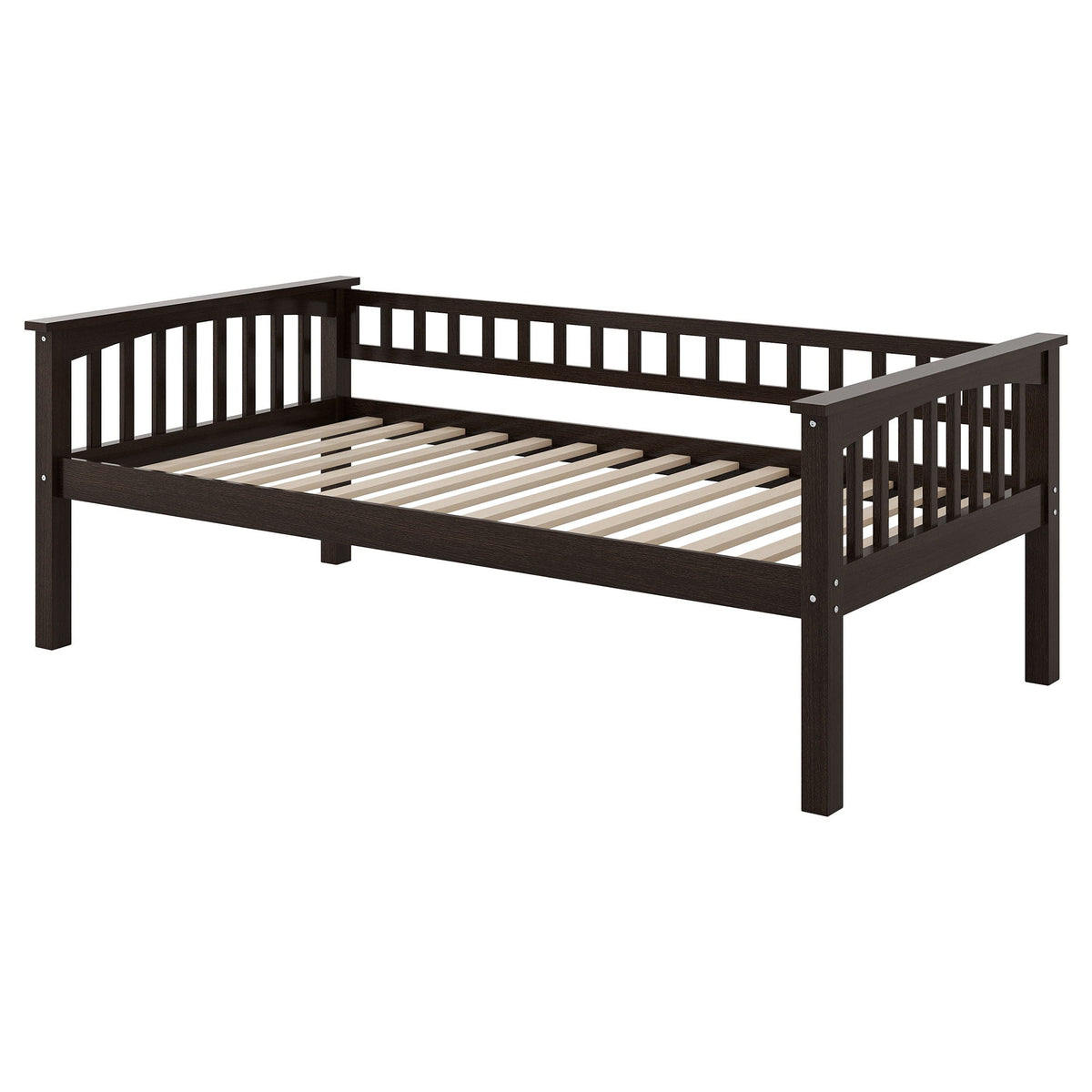 Convertible Bunk Bed With Drawers - Solid Wood with Storage - White, Dark Brown or Dark Gray