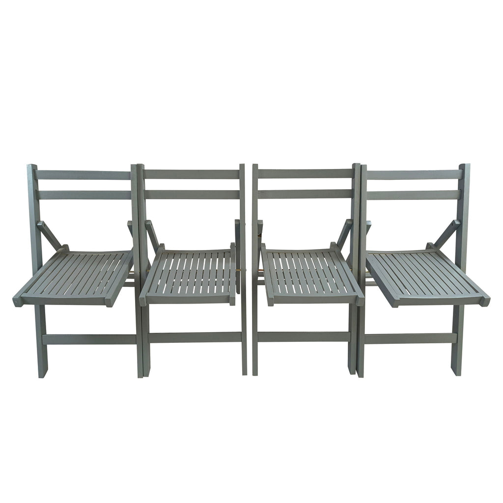 Foldable Solid Wood Special Event Chair Set - Set of 4 (Multiple Colors)