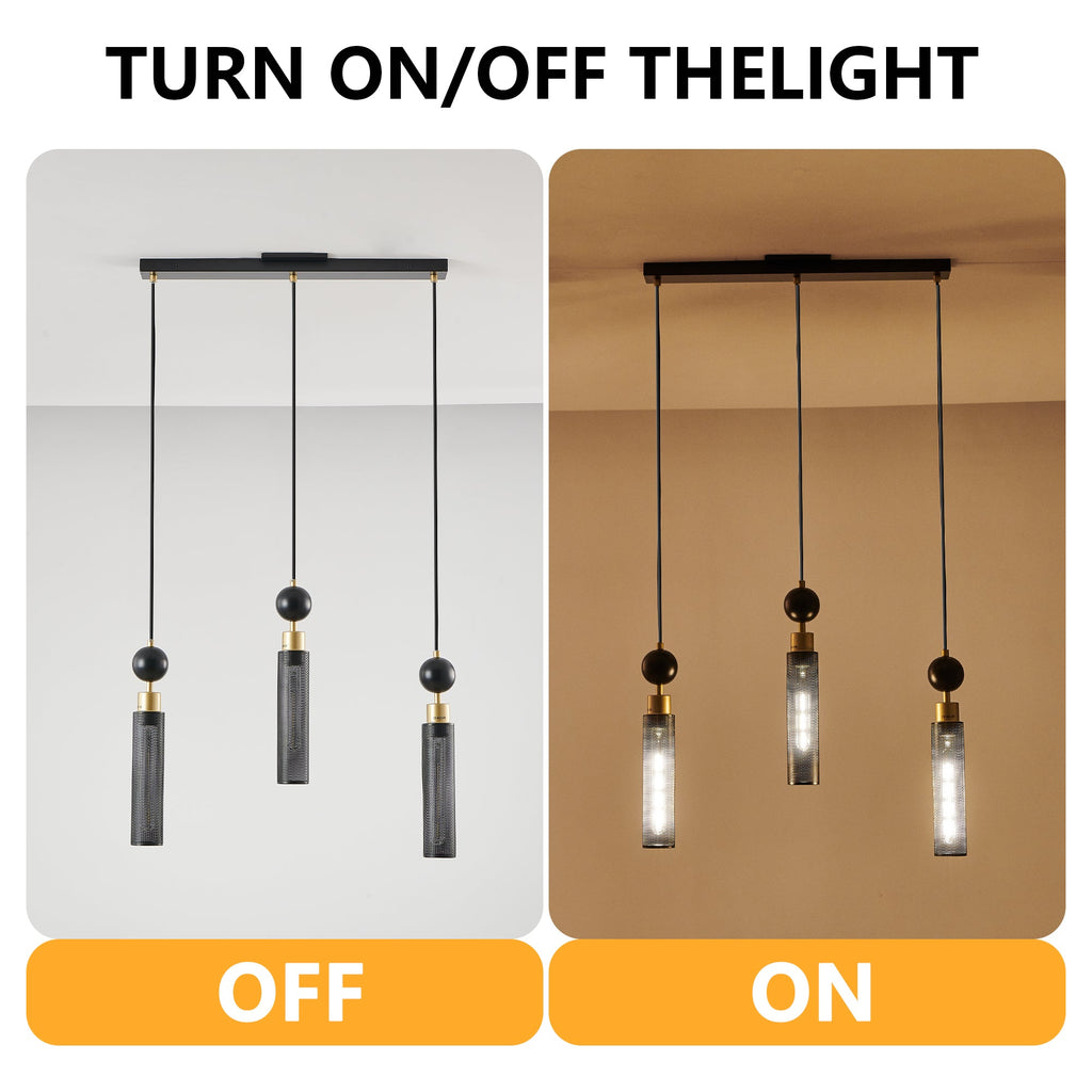 Modern Pendant Chandelier with Adjustable Lighting - Black & Gold
