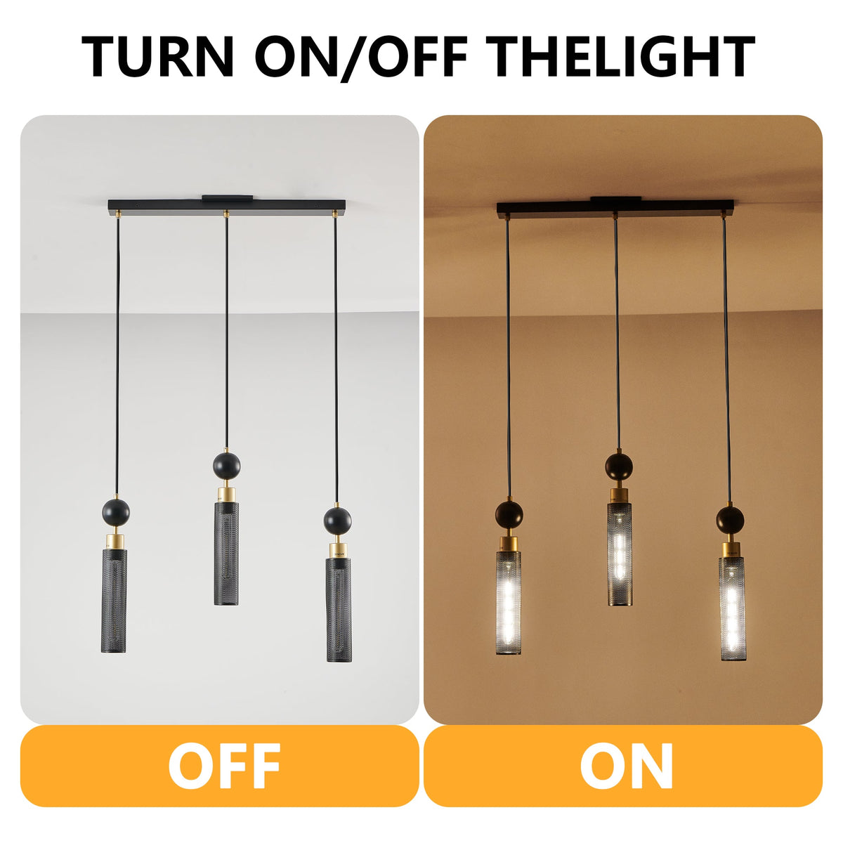 Modern Pendant Chandelier with Adjustable Lighting - Black & Gold