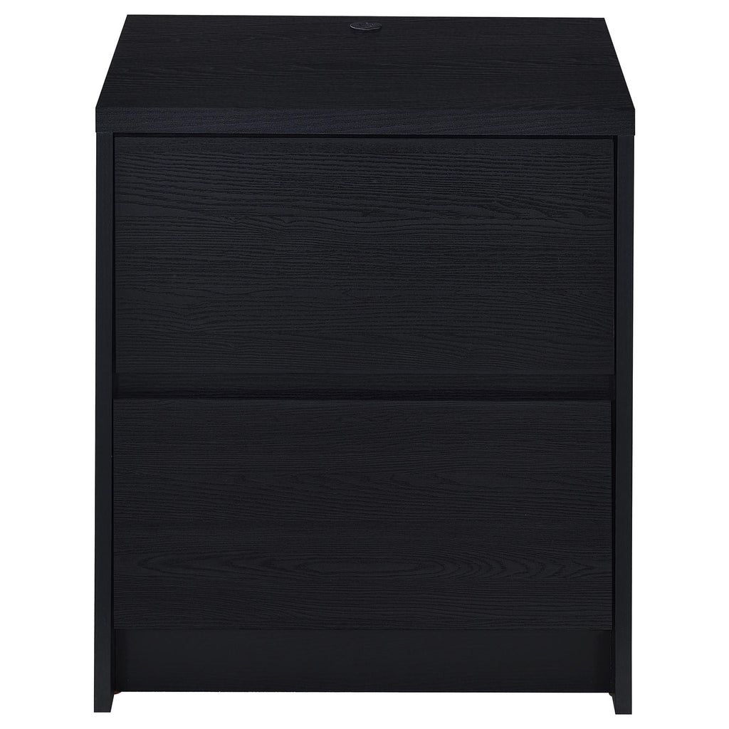 Westpark 2-drawer Nightstand LED Lights and USB Black