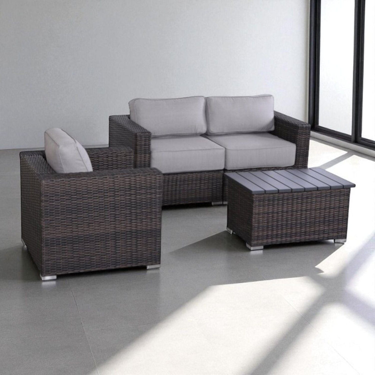Stylish Sofa Seating Group With Cushions - Multiple Set Options, Dark Gray, Gray, or Dark Brown