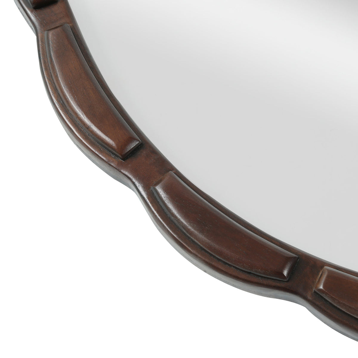 Round Wood Wall Mirror with Solid Wood Frame - 31.5"