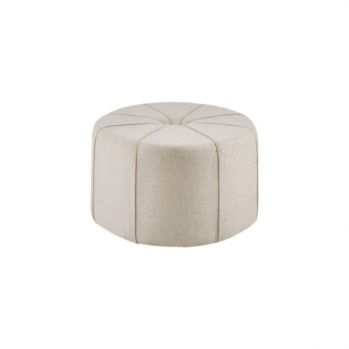 Large Cocktail Ottoman with Button Tufted Center - Blue or Beige