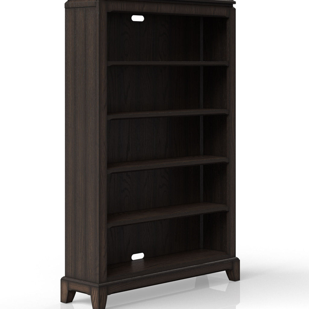 Chocolate Bookcase with Durable Solid Wood & MDF Construction - 72-Inch Height