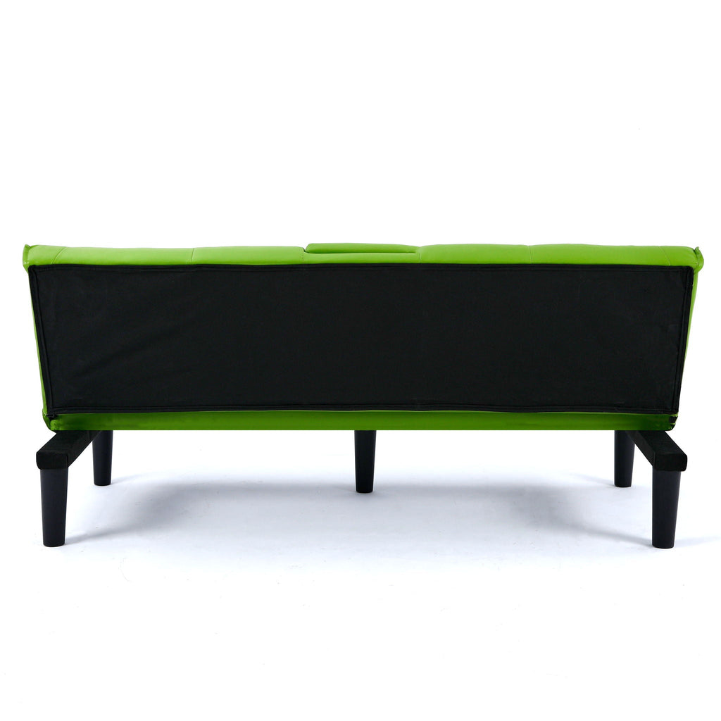 Foldable Sofa Bed with Cup Holder and Solid Wood Frame - Multiple Colors