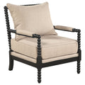 Blanchett Upholstered Bobbin Accent Chair Beige and Black