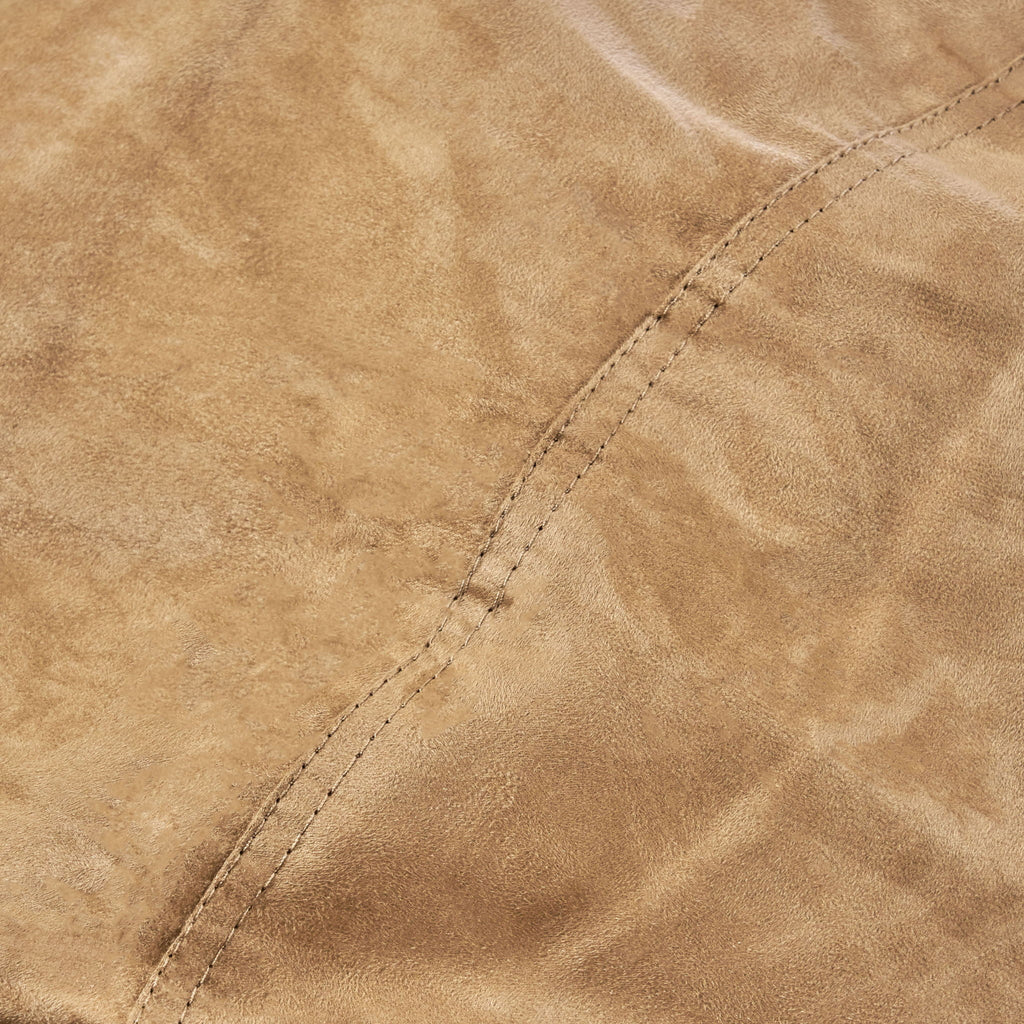 Traditional Cylindrical Suede Bean Bag Chaise - Light Brown or Red