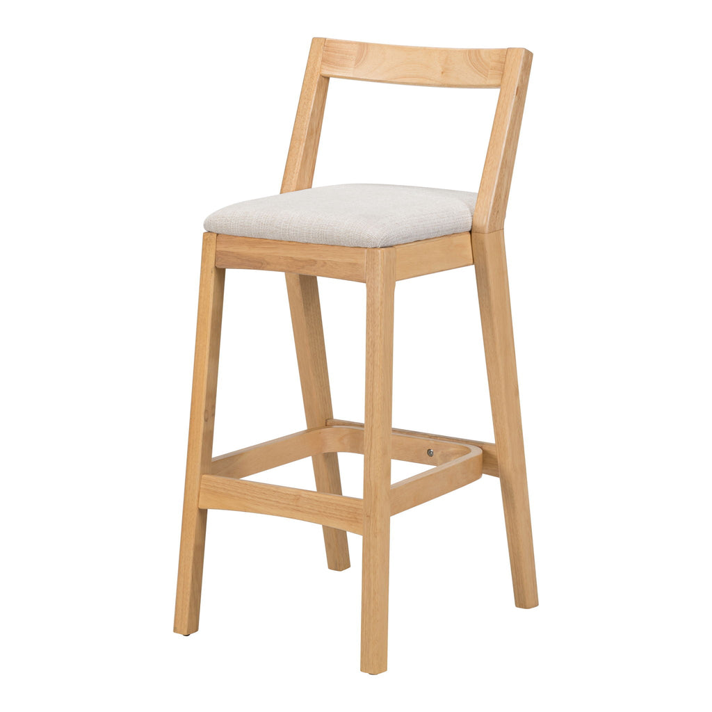 Jasper Indoor Barstool Set of 2 with Durable Rubberwood Seating - Dark Brown or Light Brown